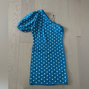 Zara dress size Large, one shoulder with cute dot pattern